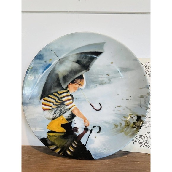 Wonder of Children Collector Plate by Donald Zolan TOUCHING THE SKY COA Boy - Picture 1 of 5